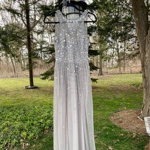 BHLDN gray mesh dress with beads